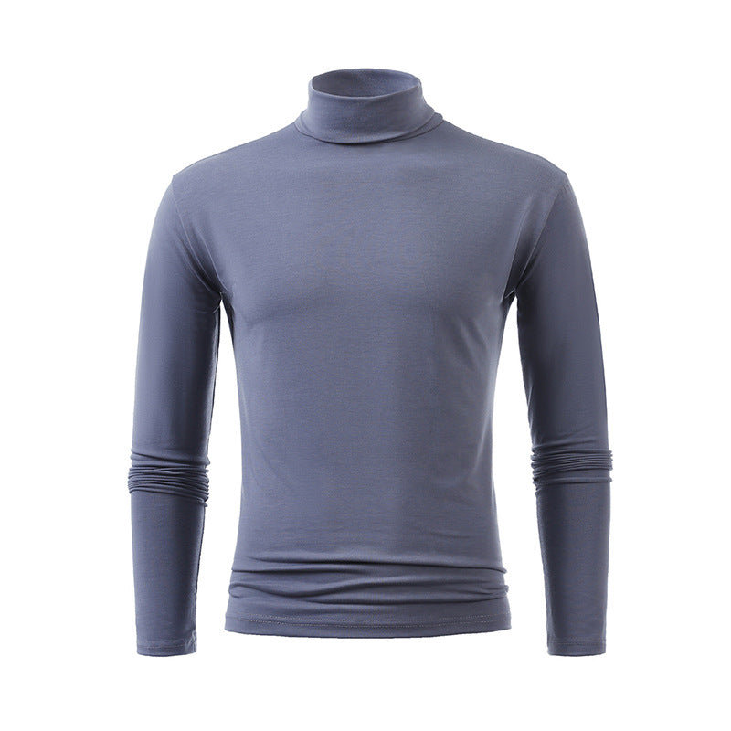 Herren nan schlankes Rollkragen-Langarmshirt aus feinem Baumwoll-Stretch Slim Fit Drune