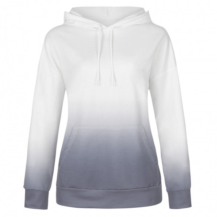 Damen Oversize Kapuzenpullover mit Dip-Dye Farbverlauf und Kängurutasche Drune