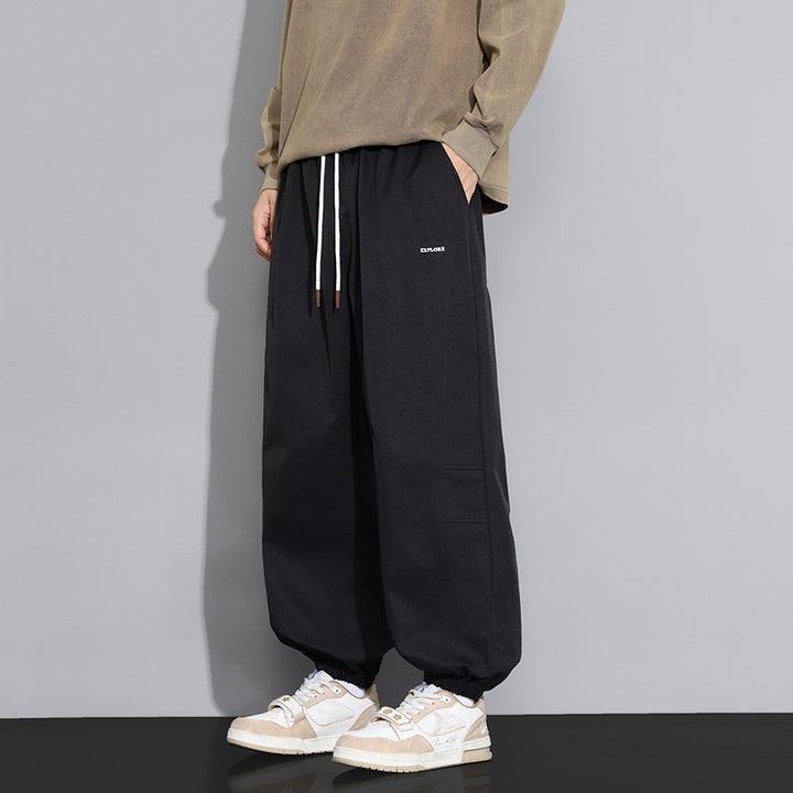 Herren Lässige Freizeithose mit Gummizug und Seitentaschen