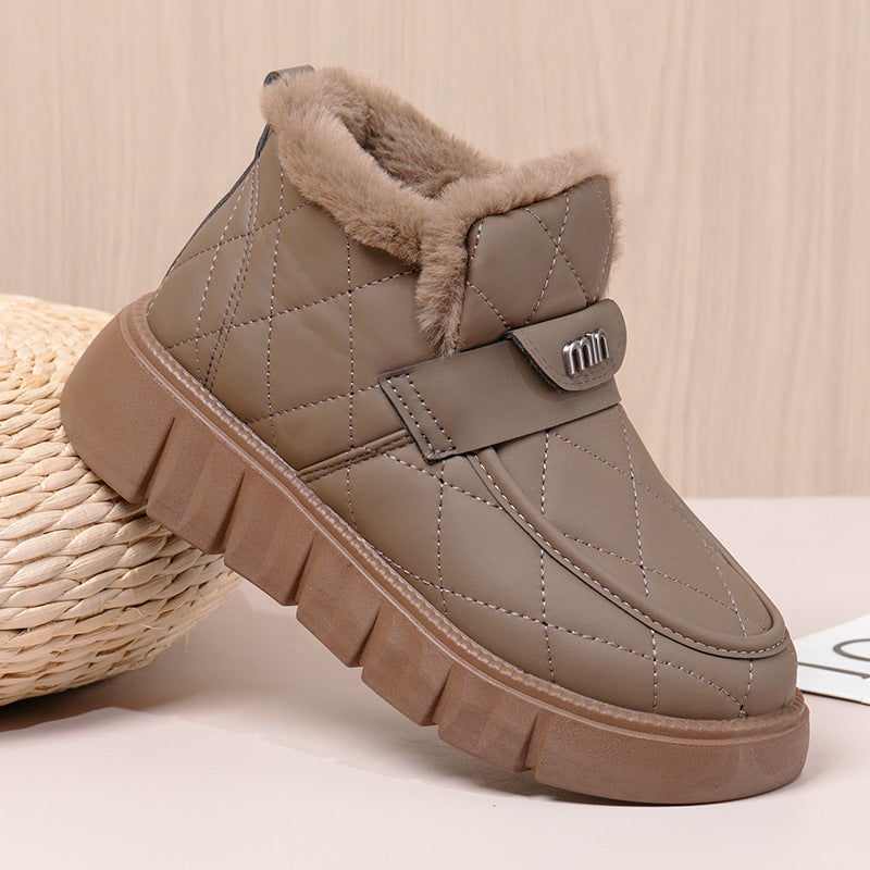 Damen Weiche und gefütterte Winterstiefel mit praktischer Klettverschlussfunktion Drune