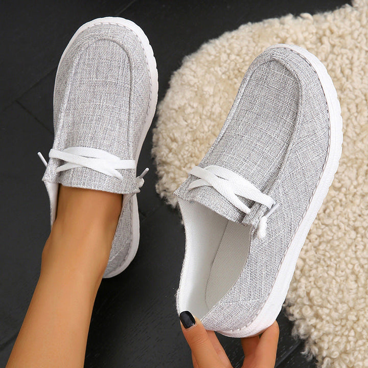 Damen bequeme Slip-On Freizeitschuhe mit leichtem Obermaterial Drune