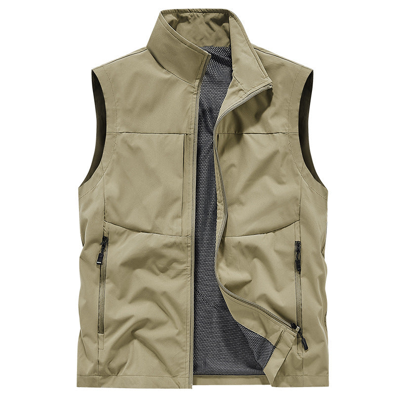 Herren Ultraleichte Utility-Outdoorweste aus Ripstop mit Mesh-Innenfutter und verdeckten Reißverschlusstaschen Drune