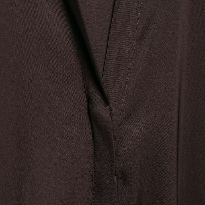 Damen Fließende Satin-Hemdbluse mit Tunnelzugtaillierung und verdeckter Knopfleiste Drune