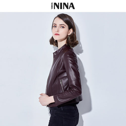 Damen Trendige Bikerjacke aus hochwertigem Leder Drune