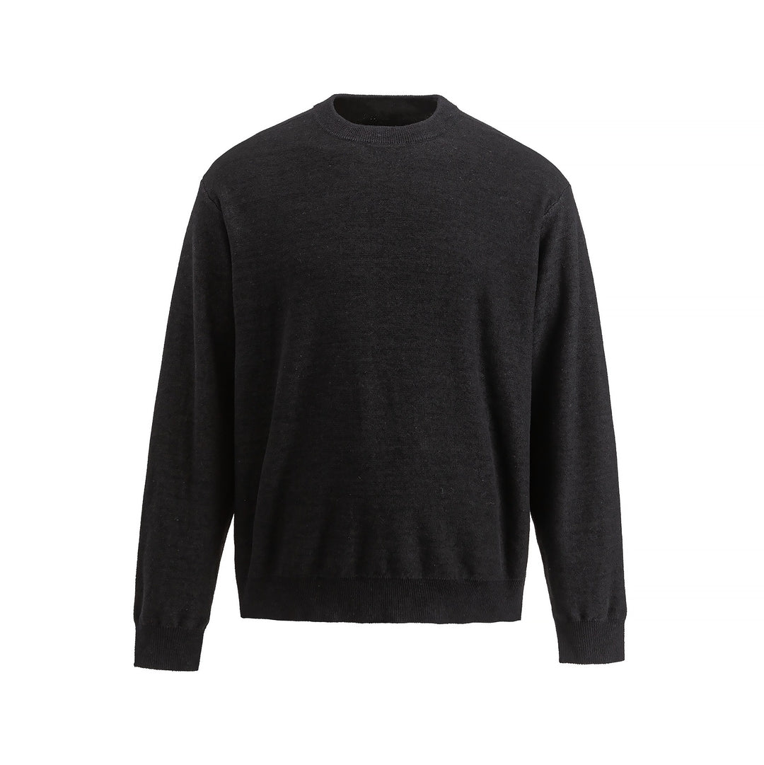 Herren Feiner Rundhals‑Sweatpullover aus Terry‑Frottee mit geripptem Saum Drune