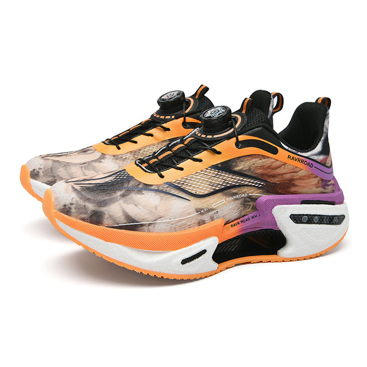 Damen gedämpfte Fashion-Plateau-Sneaker mit sichtbarer Luftkammersohle und elastischem Schaft Drune
