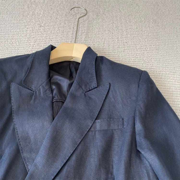 Damen Eleganter Doppelreiher Blazer mit Schmuckknöpfen Drune