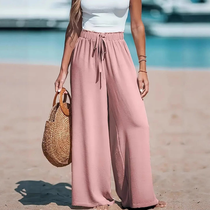 Damen weite Sommerhose mit elastischem Taillenbund Drune