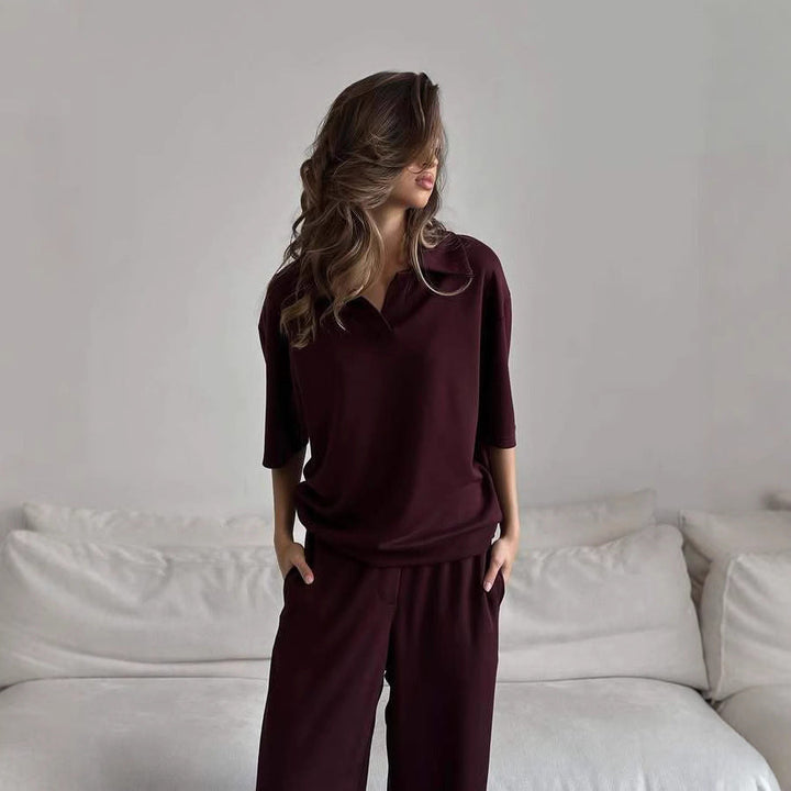 Damen Lässige Bluse mit weitem Schnitt und elegantem Kragen