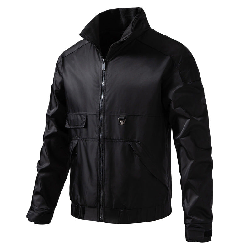Herren wasserabweisender Utility-Blouson mit Stehkragen, Känguru‑ und Patten‑Taschen Drune