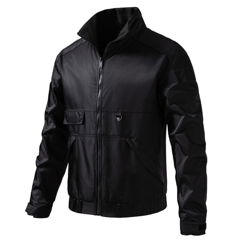 Herren wasserabweisender Utility-Blouson mit Stehkragen, Känguru‑ und Patten‑Taschen Drune