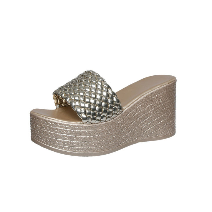 Damen Wedge-Pantoletten mit geflochtenem Riemen und komfortabler Sohle Drune