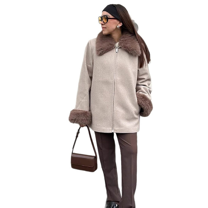 Damen Woolrich Jacke mit glamourösem Pelzbesatz Drune