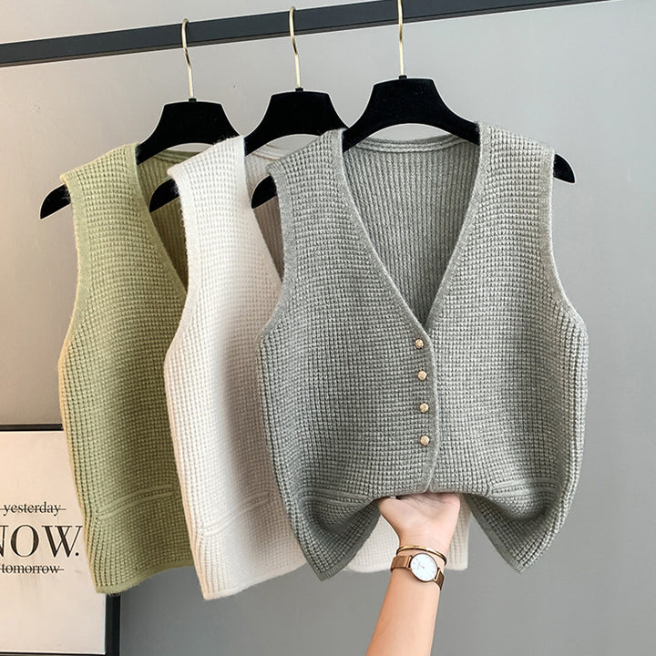 Damen Elegante Wollen Strickweste Drune