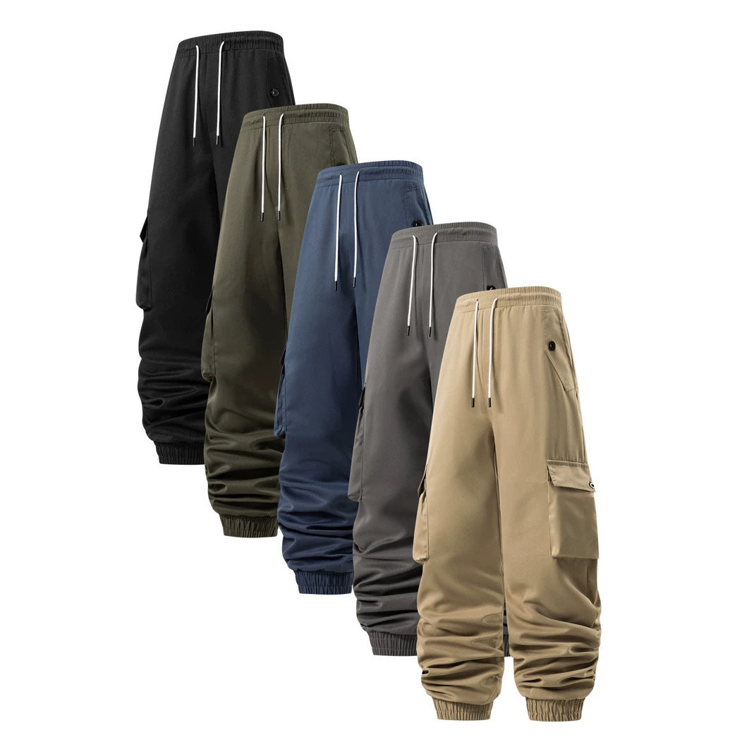 Herren Cargo-Joggerhose mit elastischem Bund, Tunnelzug und Multifunktionstaschen Drune