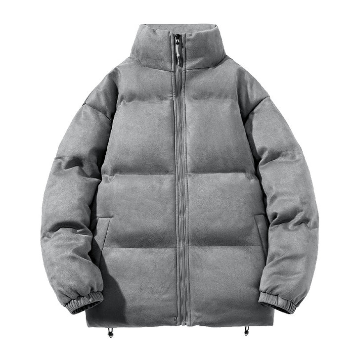 Herren breite Blocksteppjacke mit wattierter Thermofüllung, hohem Stehkragen und Kordelzugsaum Drune
