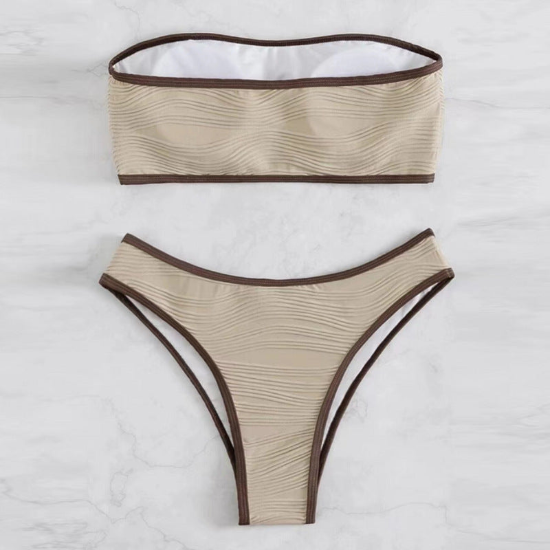 Damen Bandeau-Bikini-Set mit strukturiertem Design Drune