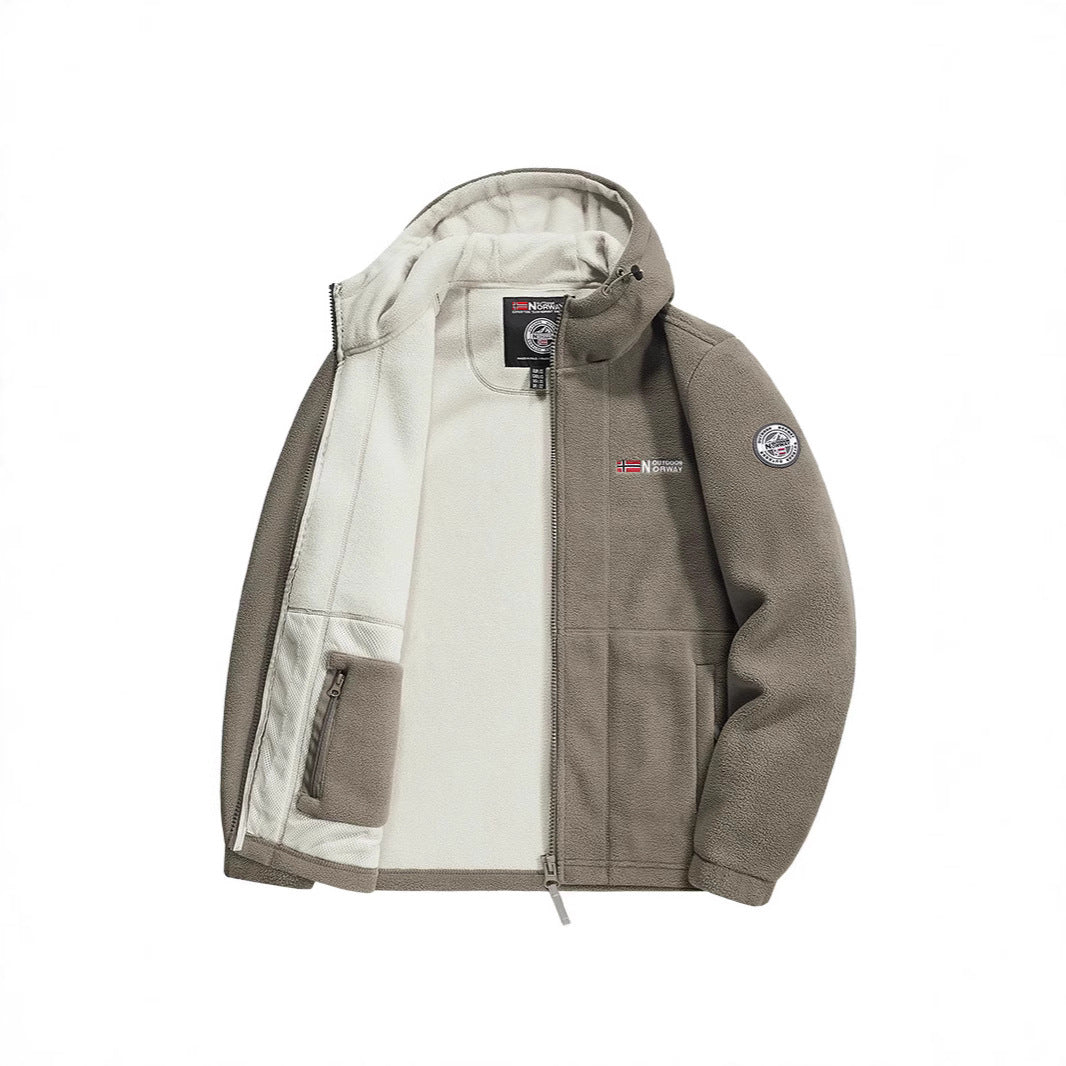 Herren Fleecejacke mit praktischem Halsschutz Drune