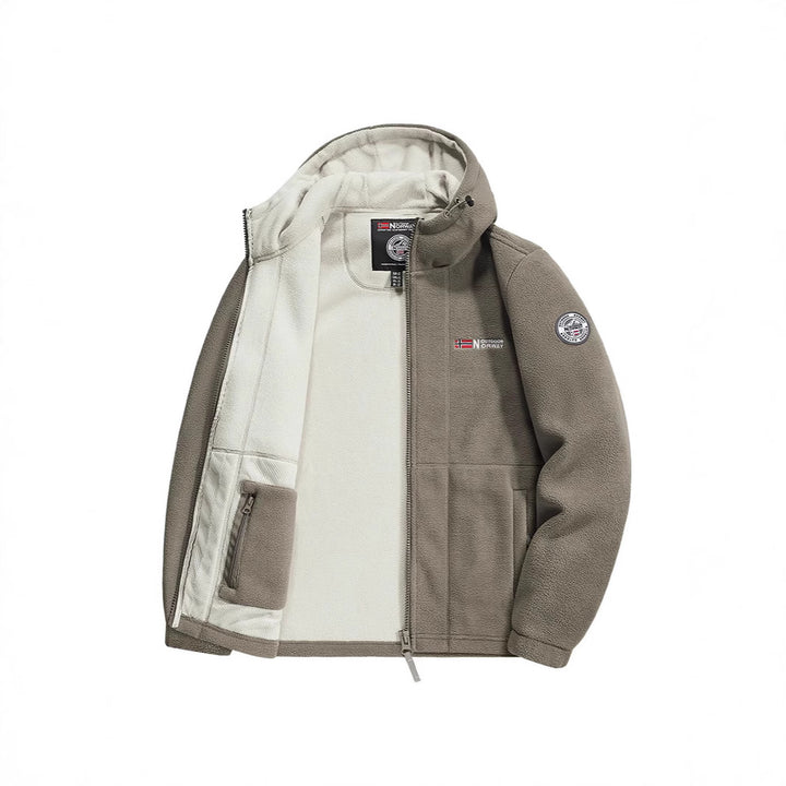 Herren Fleecejacke mit praktischem Halsschutz Drune