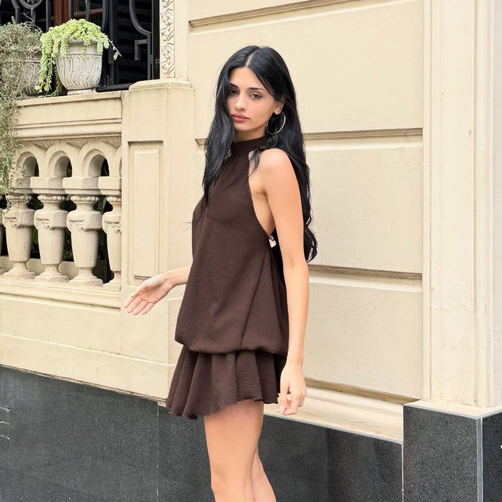 Damen elegantes Spitzenkleid mit voluminösem Unterteil Drune