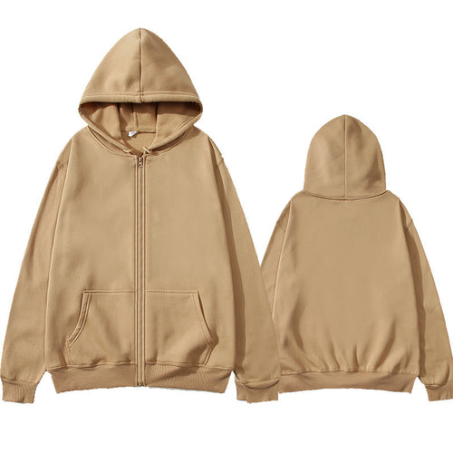 Unisex Zip-Hoodie mit robustem Metallreißverschluss, angerauter Fleece-Innenseite, geteilten Eingrifftaschen und verstärkten Nähten Drune