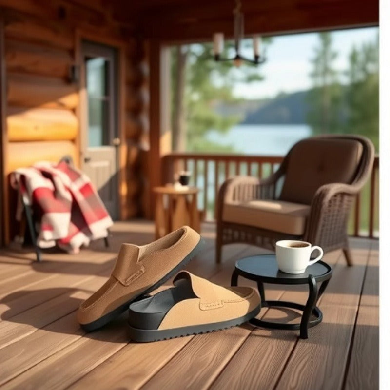 Damen Slipper mit weichem Wildleder und anatomischer Fußbettung Drune