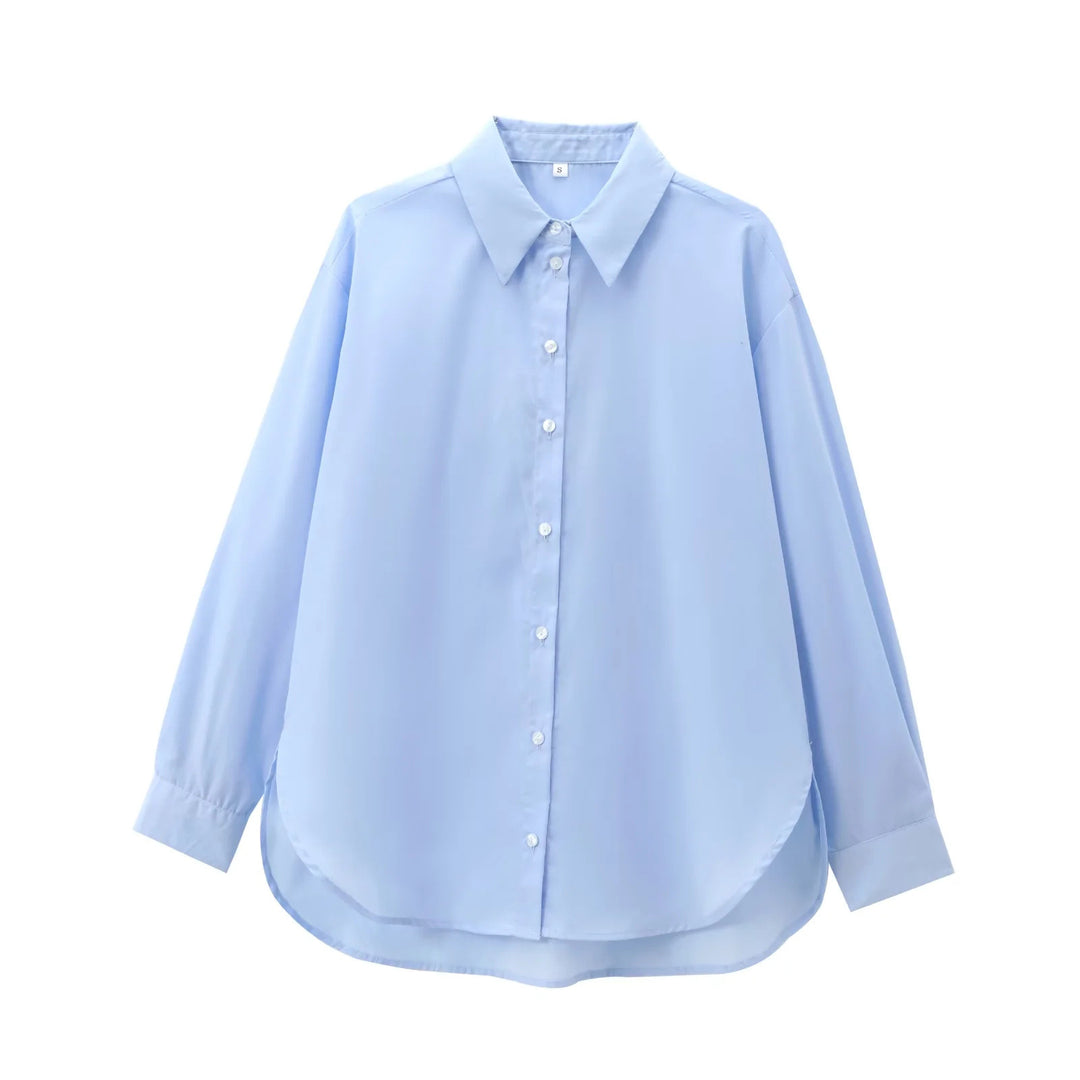 Damen 20+ oversized Hemdbluse mit weitem Schnitt und verlängertem Rückenteil Drune