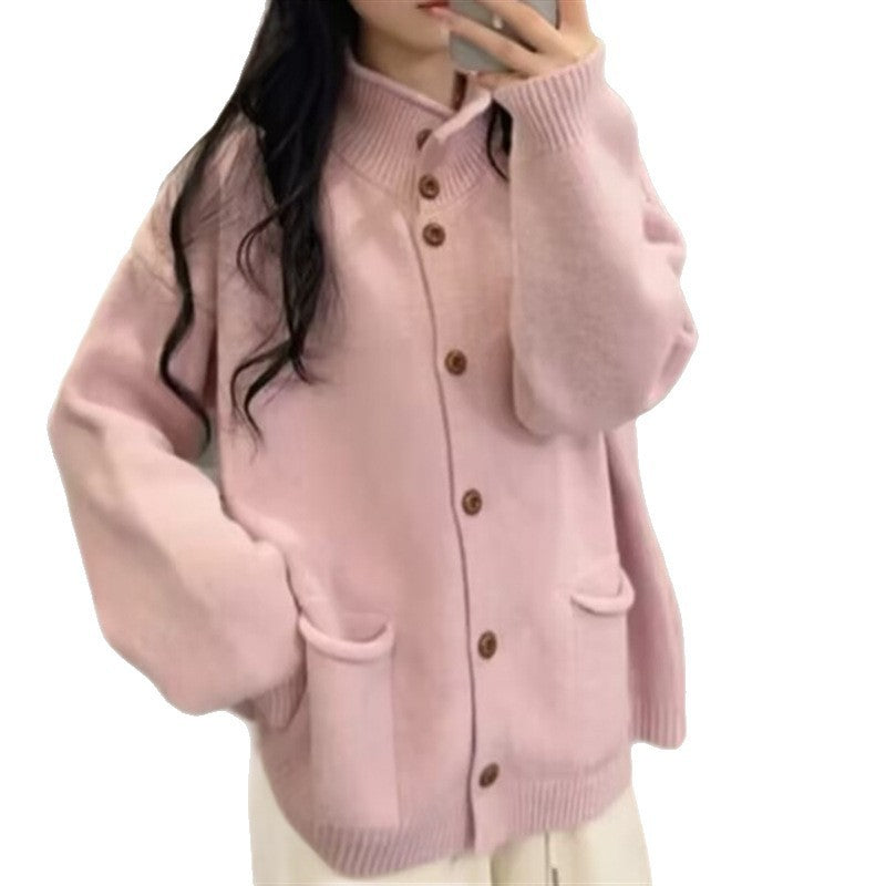 Damen kuschelige Strickjacke mit modernen Taschen Drune