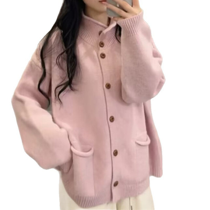 Damen kuschelige Strickjacke mit modernen Taschen Drune