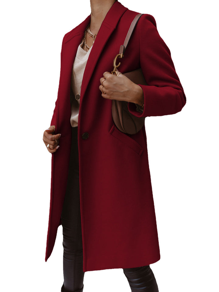 Damen Wollmantel mit elegantem Revers und zeitlosem Schnitt Drune