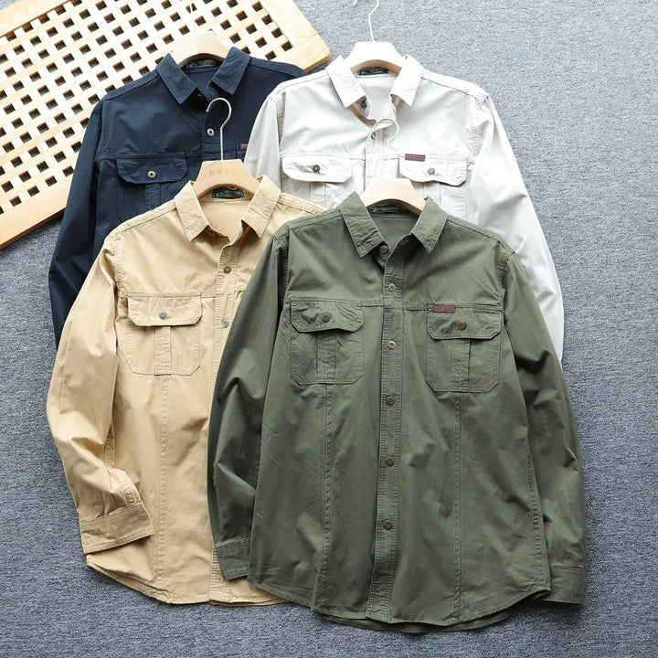 Herren Utility-Hemdjacke mit Brustklappen und verstärkten Nähten Drune