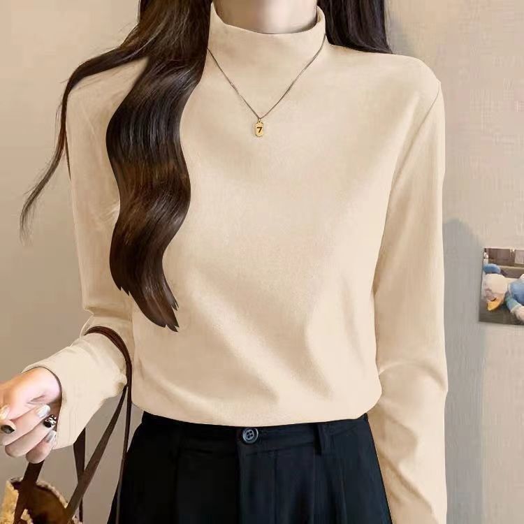 Damen Langarmshirt mit hochgeschlossenem Kragen und feiner Struktur Drune