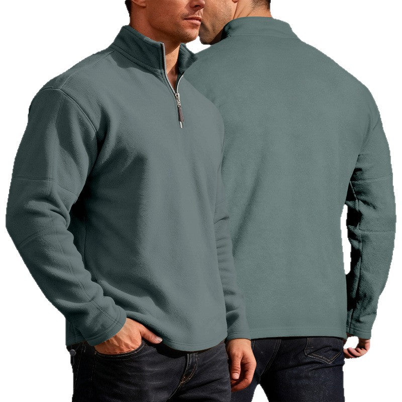 Herren Thermo-Fleece-Halbzip-Pullover mit Stehkragen Drune