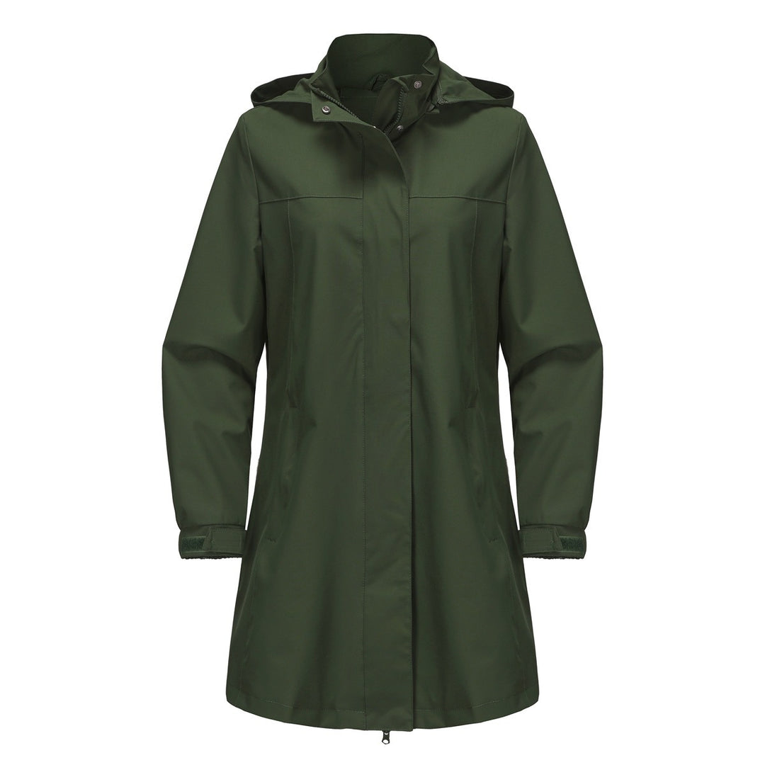 Drune | Lange Wasserdichte Regenjacke Mit Kapuze Für Damen