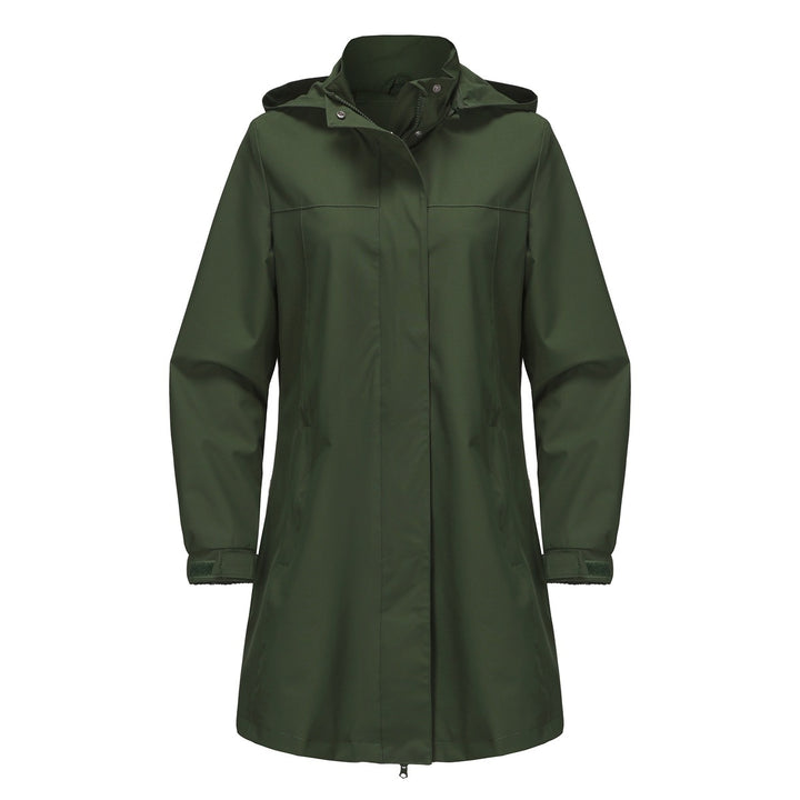 Drune | Lange Wasserdichte Regenjacke Mit Kapuze Für Damen