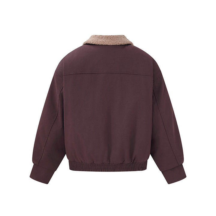 Damen Kurz geschnittener Boxy‑Blouson mit Teddykragen und Schulterlaschen Drune