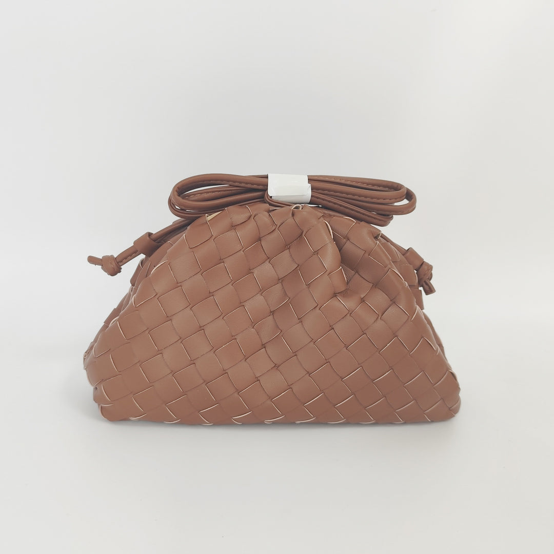 Drune | Leder Umhängetasche für Damen - Minimalistische Gewebte Tasche