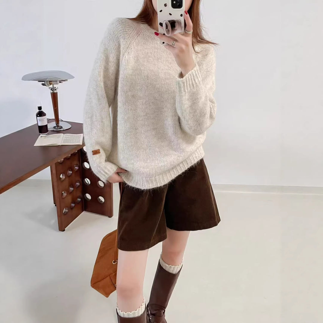 Damen weicher Strickpullover mit lässigem Schnitt Drune