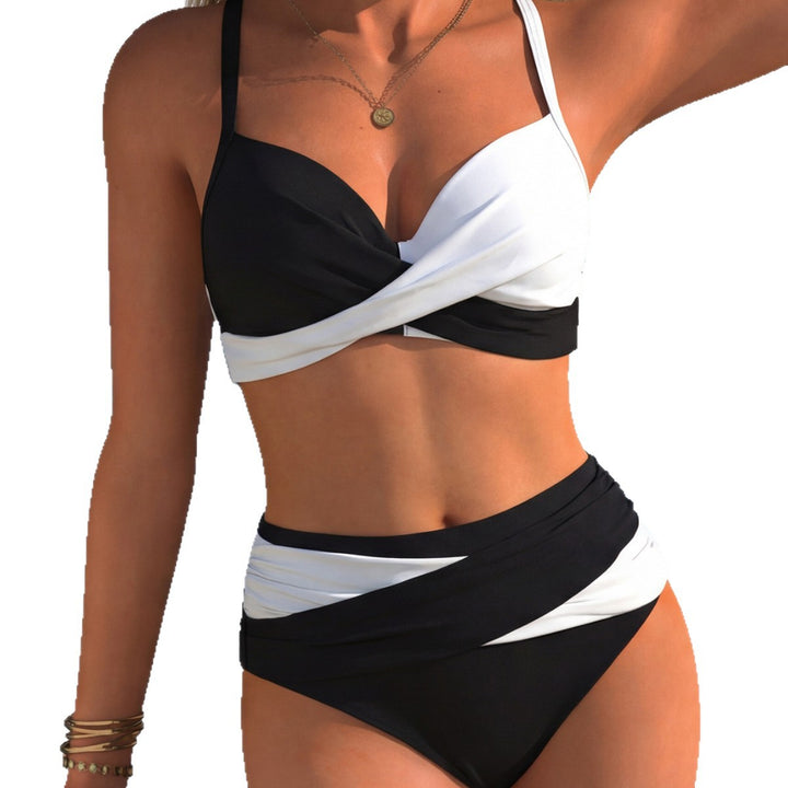Damen hoch geschnittener Bikini mit elegantem Wickel-Design Drune