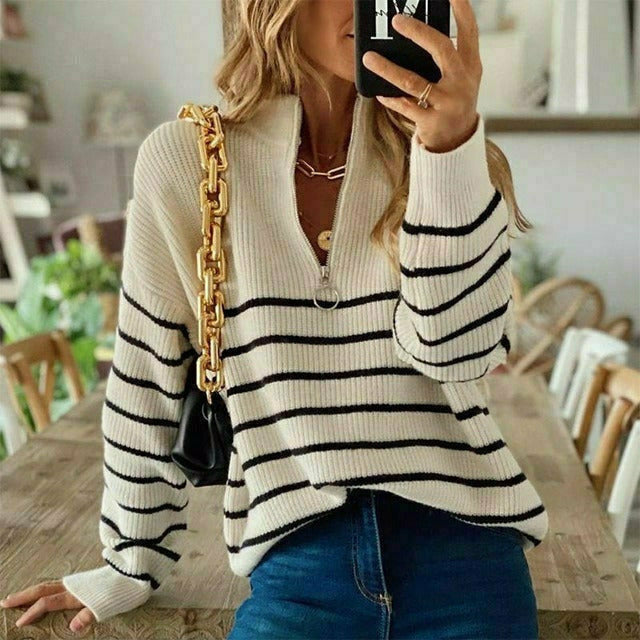 Drune | Gestreifter Strickpullover mit Leichter Struktur