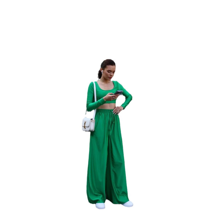 Damen Elegantes Lounge-Set mit weitem Oberteil und lässigen Hosen Drune