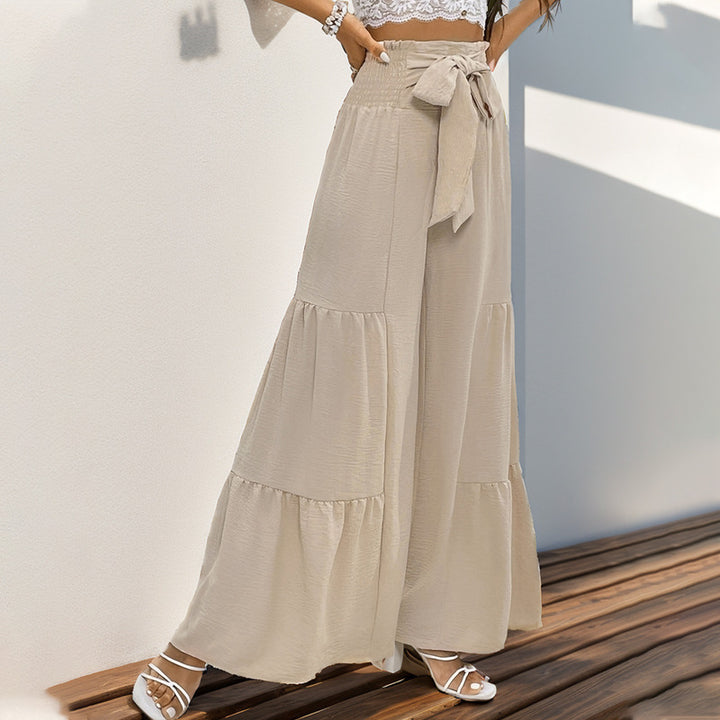 Damen Fließende Palazzo-Hose mit Gürteldetail Drune