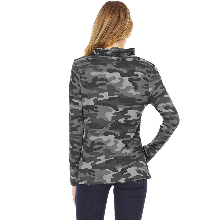 Damen Camouflage-Jersey-Longsleeve mit integriertem Schlauchkragen Drune