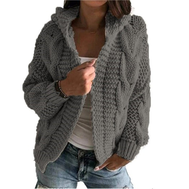 Damen Grobstrickcardigan mit offenem Kragen und voluminösen Ärmeln Drune