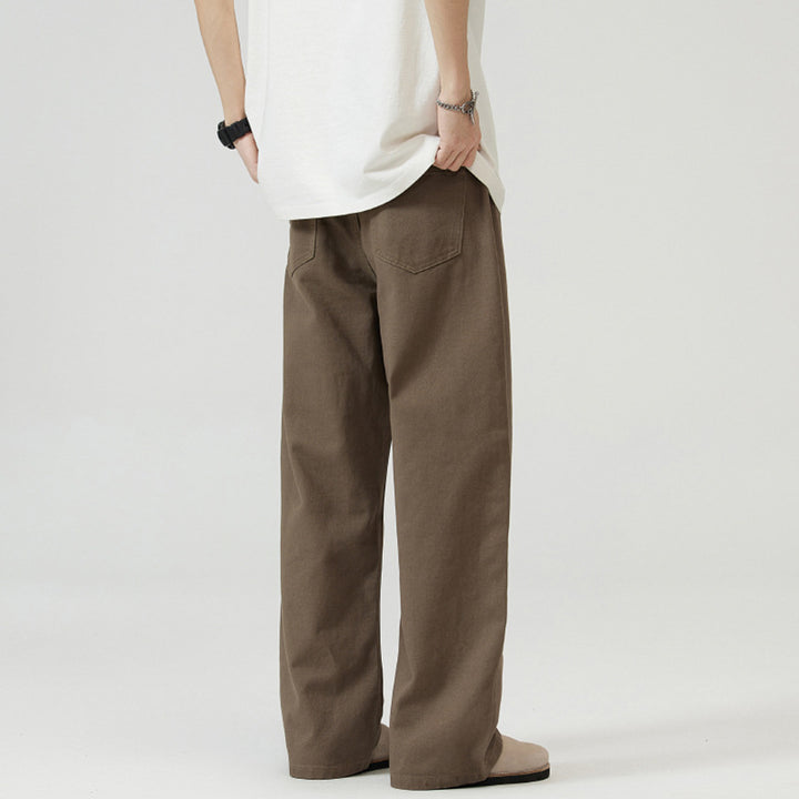 Herren Weit geschnittene Relaxed-Denim-Jeans im geraden Baggy-Schnitt mit hoher Bundlinie Drune