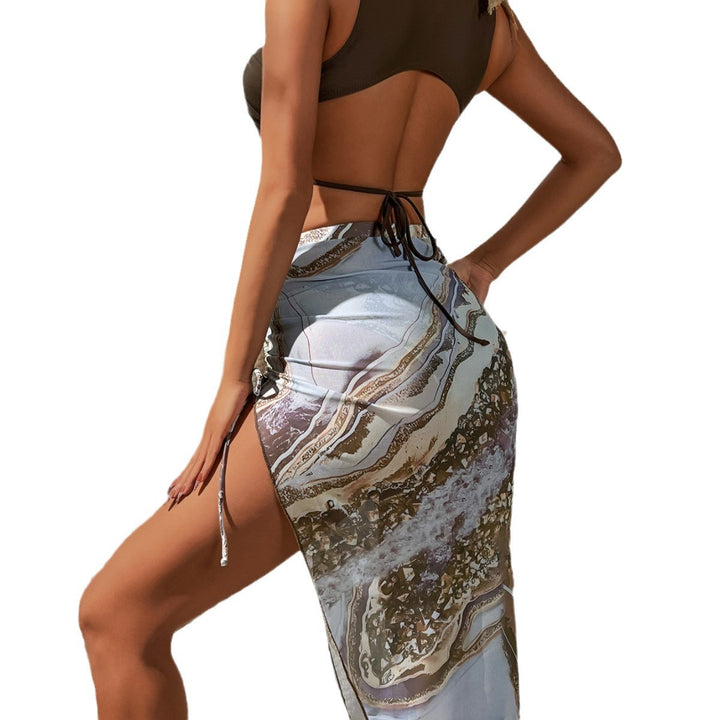 Damen Crop-Top und glänzender Wickelrock Drune
