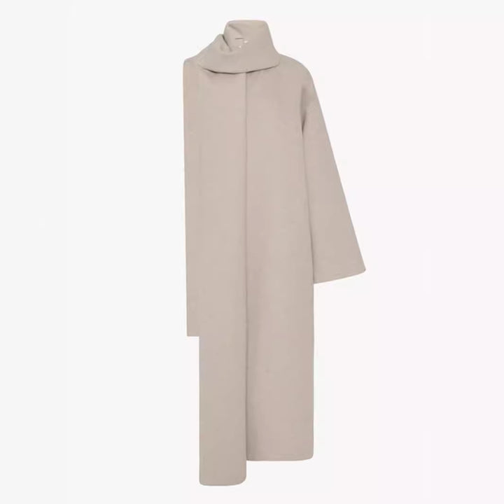 Damen Eleganter und zeitloser Wool-Poncho mit Schal Drune