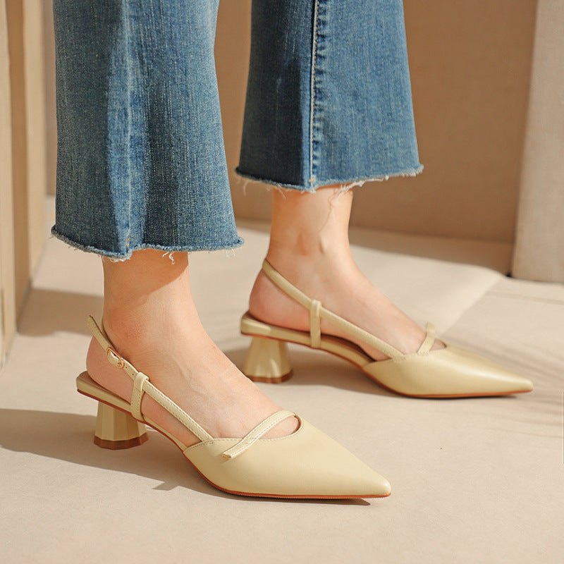 Damen Spitzeschuh Slingback-Absätze mit transparentem klobigen Blockabsatz Drune