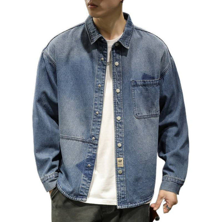 Herren Denim-Hemdjacke mit modernen Details Drune