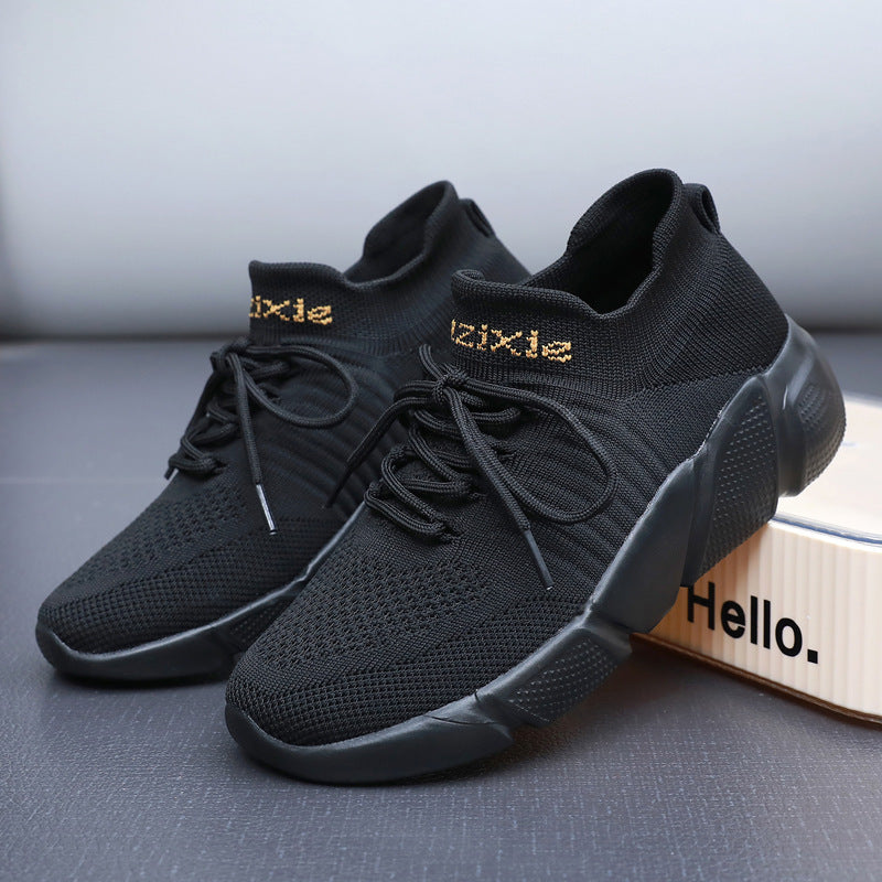 Herren nan sockenähnliche Strick-Sneaker mit nahtlosem Obermaterial und gedämpfter EVA-Plateausohle Drune